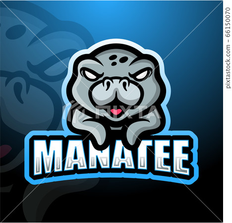 Manatee mascot esport logo design	 66150070