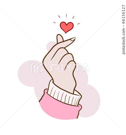 Finger Heart Aesthetic Vector Illustration Stock Illustration