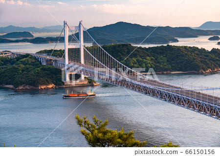 《Okayama Prefecture》Seto Bridge at dusk, early summer 《From Mt. Washu》 《Okayama Prefecture》Seto Bridge at dusk, early summer 《From Mt. Washu》 66150156