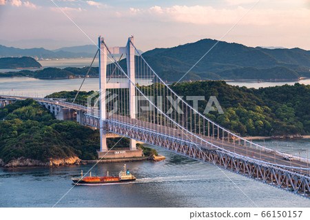 《Okayama Prefecture》Seto Bridge at dusk, early summer 《From Mt. Washu》 《Okayama Prefecture》Seto Bridge at dusk, early summer 《From Mt. Washu》 66150157