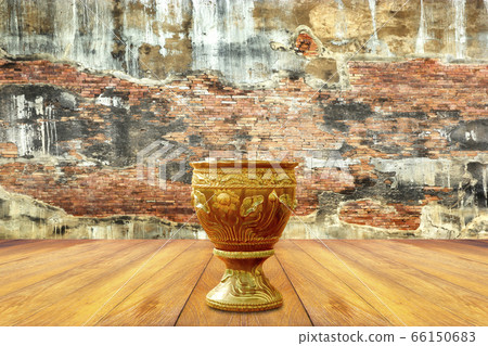 Interior decoration with wooden floors old cement 66150683