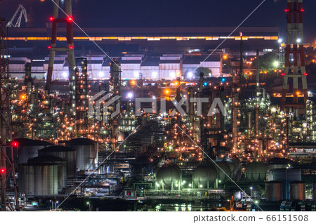 《Okayama Prefecture》Mizushima Complex/Factory night view 《From Washiwayama Skyline》 66151508