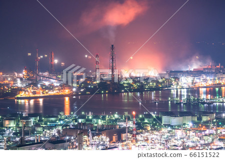 《Okayama Prefecture》Mizushima Complex/Factory night view 《From Washiwayama Skyline》 66151522