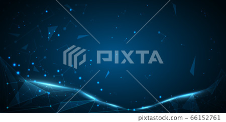 Abstract futuristic digital science and technology background with low poly pattern and sparkle effect. 66152761