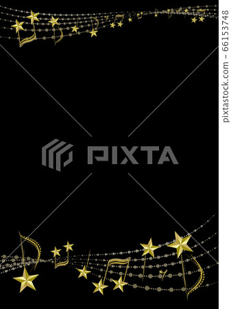 優雅的音符在黑色背景上的框架 優雅的音符在黑色背景上的框架 66153748