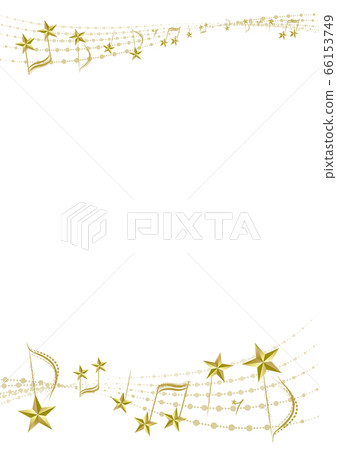 音符的優雅框架與白色背景上的星星 66153749