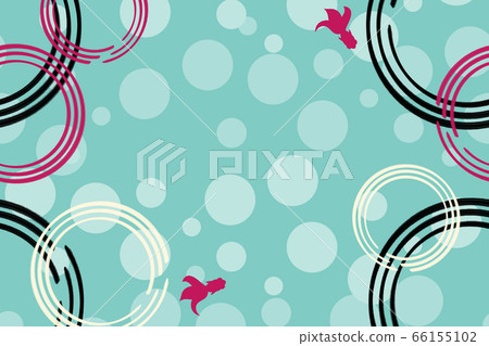Ripples frame rectangle retro goldfish green Ripples frame rectangle retro goldfish green 66155102