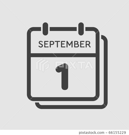 Calendar icon day 1 September, template date days 66155229