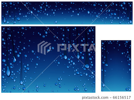 Water Drops on Blue Background 66156517