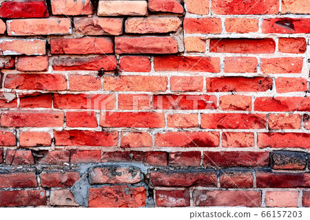 Texture of a brick wall with cracks and scratches Texture of a brick wall with cracks and scratches 66157203