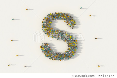 Large group of people forming letter S, capital Large group of people forming letter S, capital 66157477