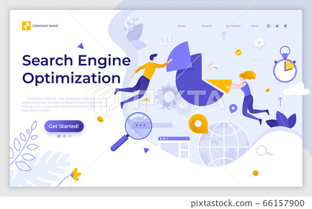 Flat Landing Page Template Flat Landing Page Template 66157900