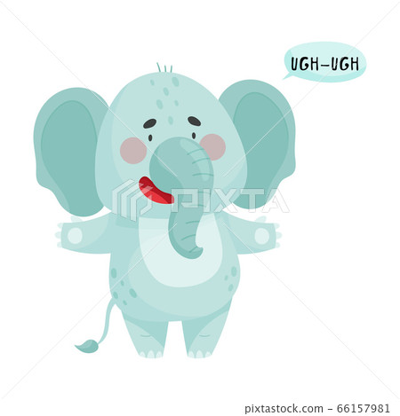 Elephant with Open Mouth Making Sound Isolated on White Background Vector Illustration Elephant with Open Mouth Making Sound Isolated on White Background Vector Illustration 66157981