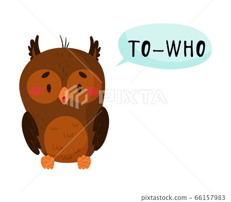 Owl with Open Mouth Making Whoo Sound Isolated on White Background Vector Illustration Owl with Open Mouth Making Whoo Sound Isolated on White Background Vector Illustration 66157983