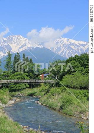 Hakuba in early summer Oide Suspension Bridge and Northern Alps Hakuba in early summer Oide Suspension Bridge and Northern Alps 66158795