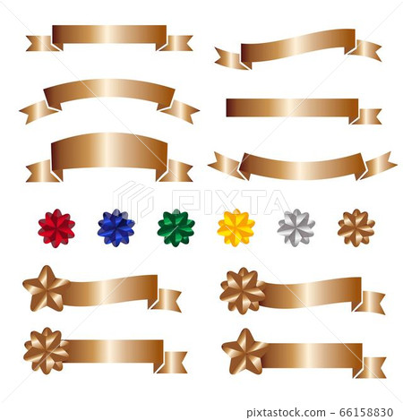 Bronze color ribbon illustration material - Stock Illustration ...