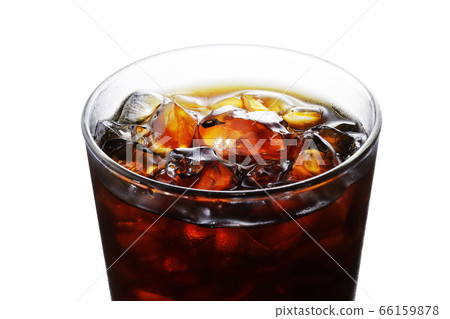 Ice coffee poured into a glass (white background) 66159878