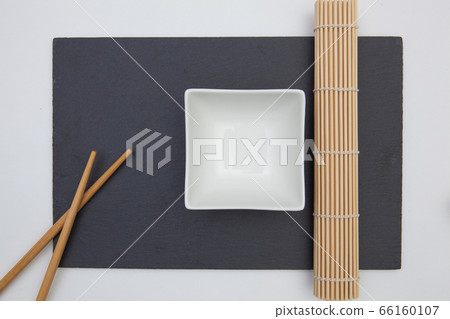 Rectangular slate plate with chopsticks, ceramic Rectangular slate plate with chopsticks, ceramic 66160107