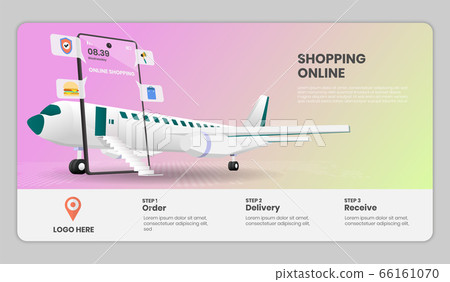 Shopping Online on Website or Mobile with plane Shopping Online on Website or Mobile with plane 66161070