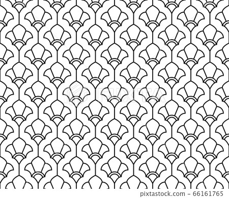 Flower pattern. Seamless white and black ornament. Flower pattern. Seamless white and black ornament. 66161765