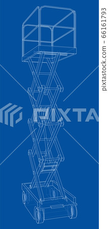 Scissor lift concept outline. Vector 66161793