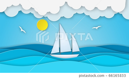 Sailboat in the sea. Sailboat in the sea. 66165833