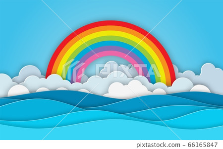 Sea view on clear sky. Sea view on clear sky. 66165847