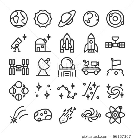 宇宙空間科學天文學圖標集 66167307