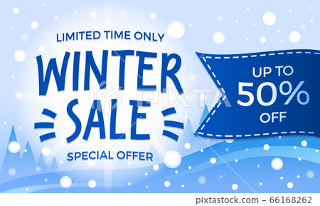 Limited time winter sale banner, isometric style 66168262