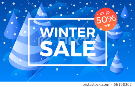 Special offer winter sale banner, isometric style 66168302