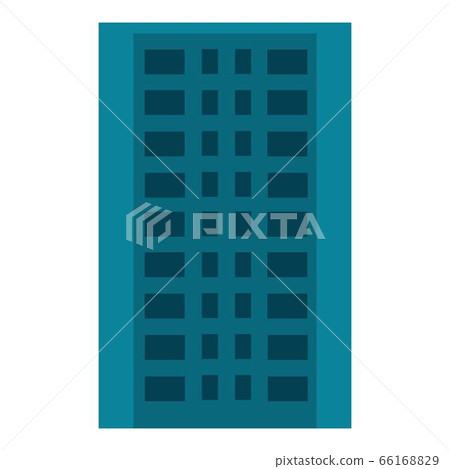 City apartment building icon, flat style 66168829