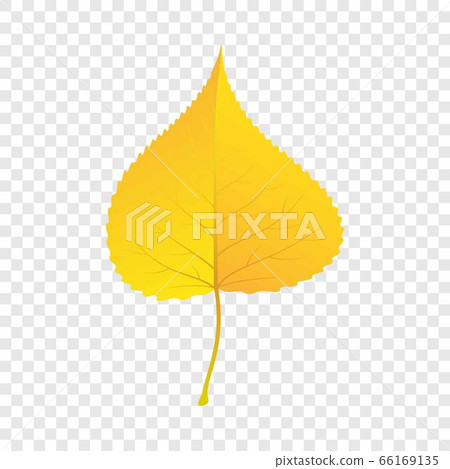 Yellow birch leaf icon, flat style 66169135