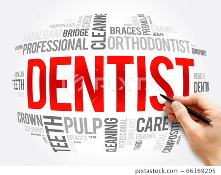 Dentist word cloud collage, health concept 66169205