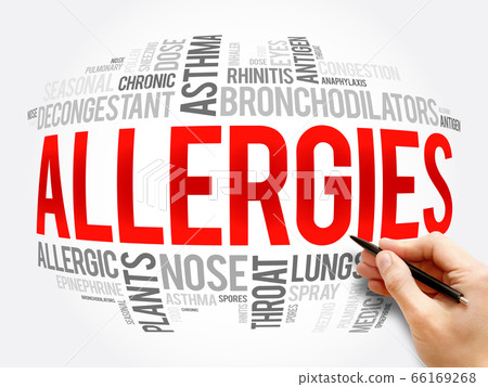 Allergies word cloud collage, health concept 66169268