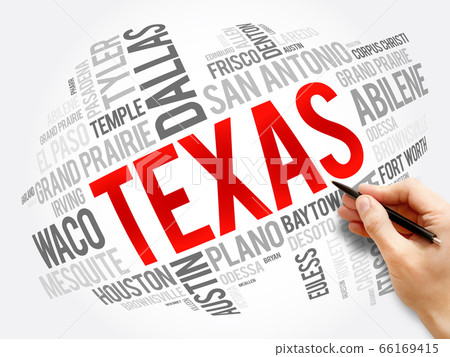 List of cities in Texas USA state word cloud 66169415