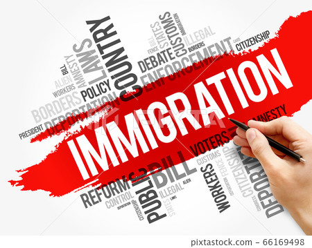 Immigration word cloud collage , social concept Immigration word cloud collage , social concept 66169498