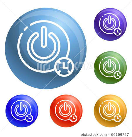 Turn off timer button icons set vector Turn off timer button icons set vector 66169727