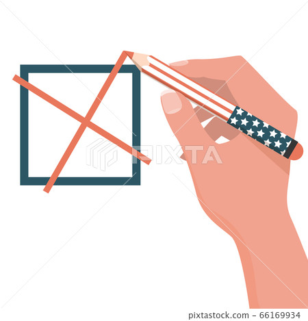 Vote for president concept vector isolated. Hand 66169934