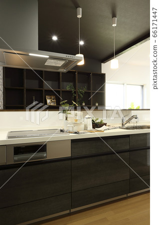 時尚的廚房房間形象 66171447