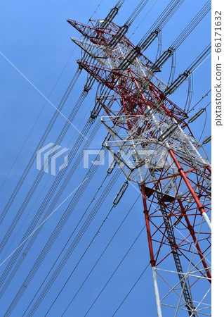 Steel tower and blue sky Steel tower and blue sky 66171632
