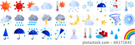 Set of art weather weather illustrations Set of art weather weather illustrations 66171642