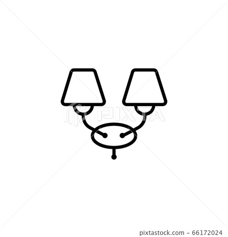 Web line icon. Wall Light, sconce black on white background 66172024