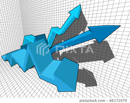 three fast rising arrows in abstract business diagram three fast rising arrows in abstract business diagram 66172079