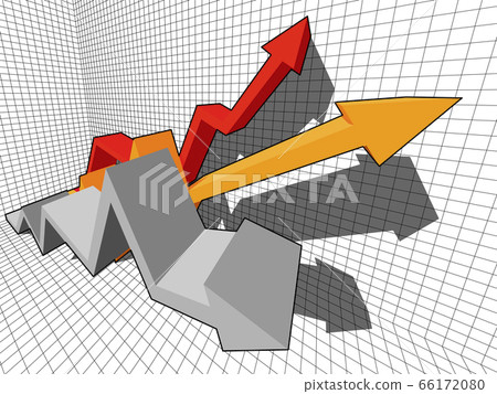 three fast rising arrows in abstract business diagram  66172080