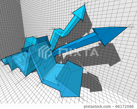 three fast rising arrows in abstract business...-插圖素材 [66172086] - PIXTA圖庫