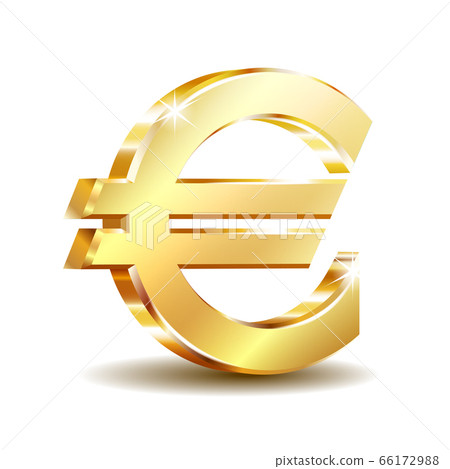 Gold sign euro currency. Vector illustration isolated on white Gold sign euro currency. Vector illustration isolated on white 66172988