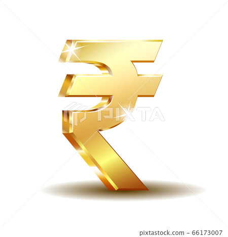 Golden Rupee Currency Icon Isolated on white 66173007