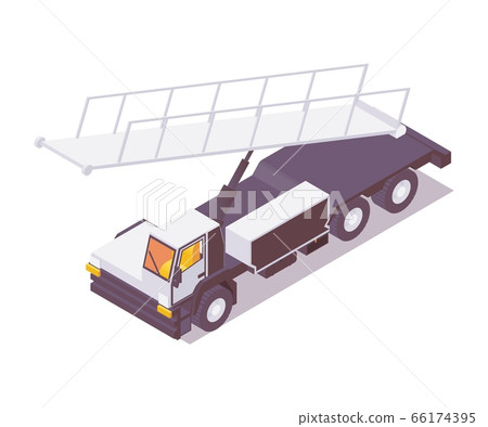 Isometric 3d baggage belt loader on airplane. 66174395