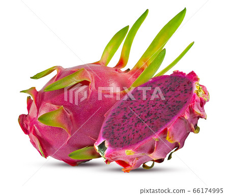 Dragon fruit or Pitaya fruit isolated on white Dragon fruit or Pitaya fruit isolated on white 66174995