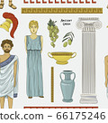 Ancient Greek traditional costumes set 66175246